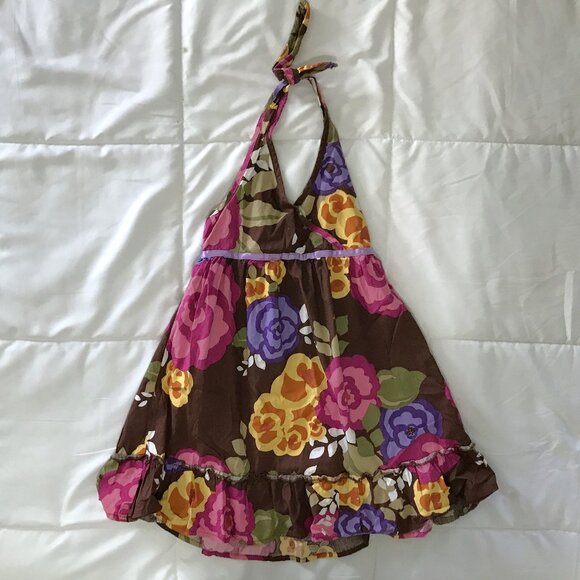 6/$25 Girls 6 Floral Halter Dress - Picture 2 of 7
